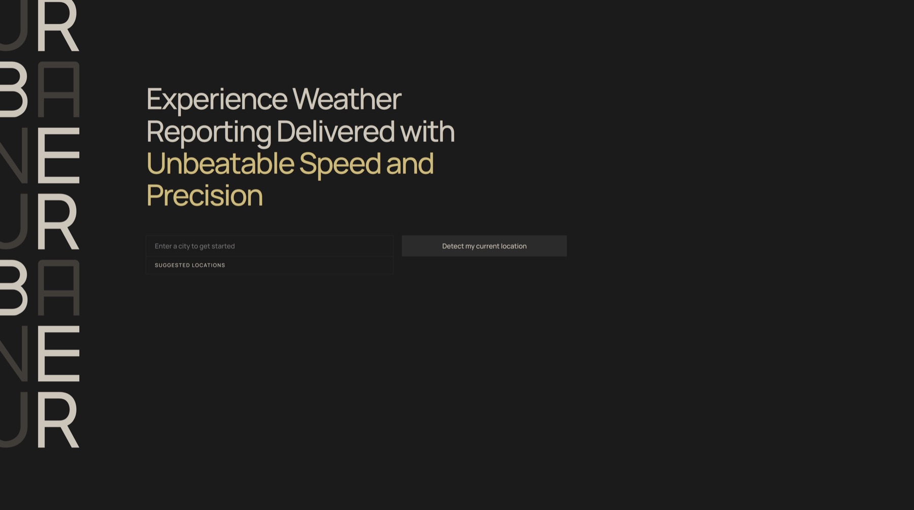Urbane Weather location search interface